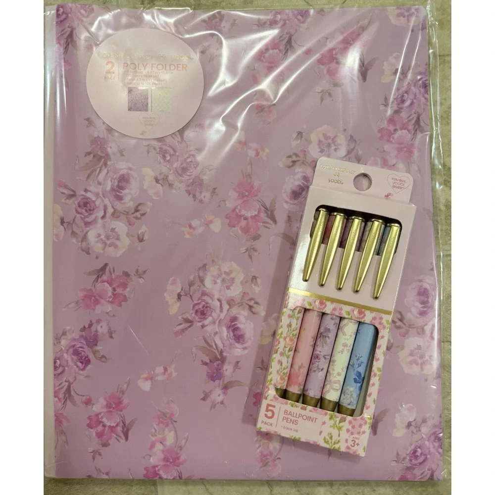 Love Shack Fancy X Yoobi For Target  Folder And  Pen Set Bundle - NWT